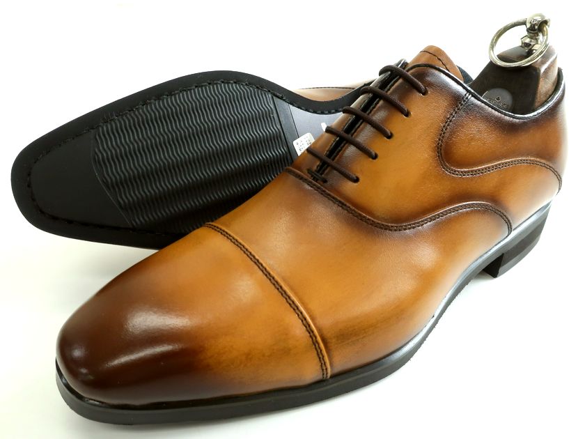 madras マドラス 日本製 マッケイ製法 本革 アンティーク調 内羽根 ストレートチップ レザービジネスシューズ 革靴 M1009 ライトブラウン 24.5▲032▼30324k20