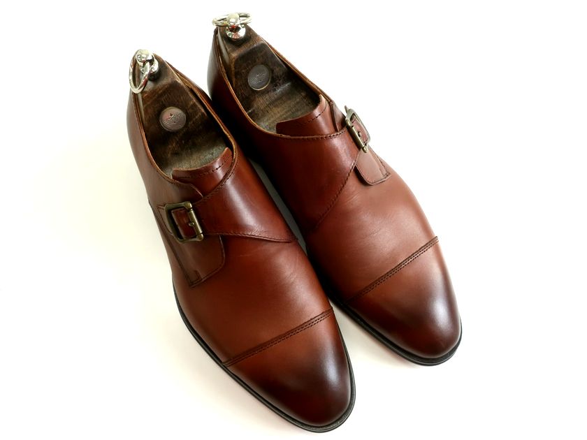 madras マドラス 日本製 本革 GORE-TEX SURROUND ゴアテックス ストレートチップ シングルモンクベルト レザー ビジネスシューズ 革靴 M702S ライトブラウン 24EEE▲032▼30403k03