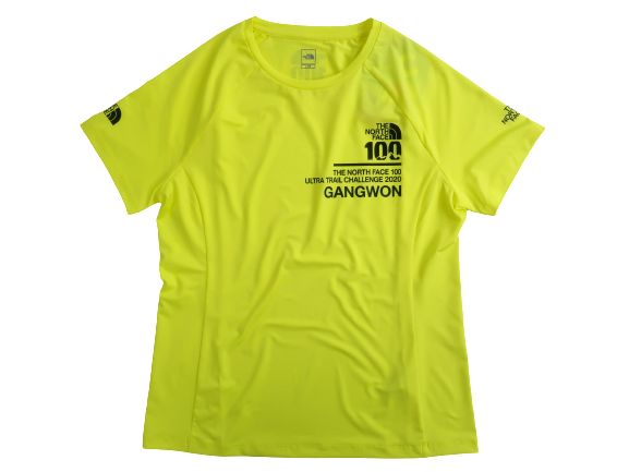 THE NORTH FACE ザ ノースフェイス MINUS TECH Freshilver ULTRA TRAIL CHALLENGE 2020 GANGWON メッシュ切替 ストレッチ クルーネック Tシャツ カットソー ウェア レディース NG7UL02A イエロー 85(S)-01 95(L)-02▲022▼30428k20