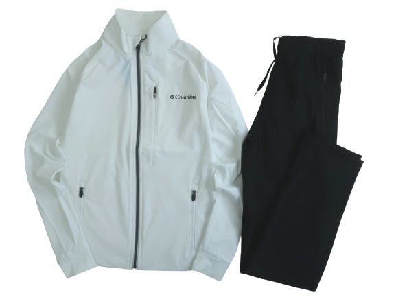 コロンビア Columbia Sportswear コロンビア creora ナイロン ストレッチ ジップアップ ジャケット パンツ セットアップ ジャージ アウトドアウェア レディース C11YLC011 ホワイト ブラック 75(3XS)▲031▼30509k11