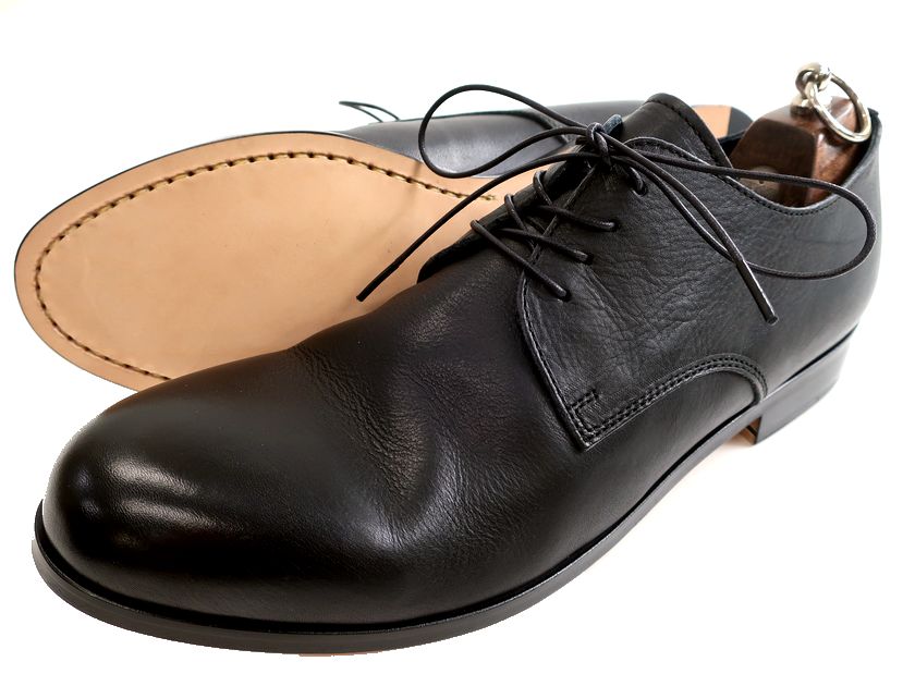 PADRONE パドローネ 日本製 マッケイ製法 本革 外羽根 DERBY PLAIN TOE SHOES ダービー プレーントゥ レザー シューズ 革靴 PU7358-2001-11C 定価3万 ブラック 39-01 40-02 41-03 42-04▲050▼30605k08