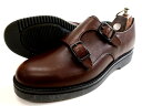 PADRONE URBAN LINE パドローネ アーバンライン 日本製 本革 KEI DOUBLE MONK STRAP SHOES ケイ ダブルモンクストラップ プレーントゥ レザーシューズ 革靴 PU8759-2002-18C 定価3.3万 ダークブラウン 40-01 41-02 42-03▲050▼30608k03