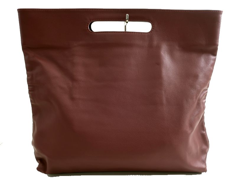 MODERN WEAVING モダンウィービング USA製 SLOUCH FOLDOVER 本革 くり抜きハンドル シボレザー ハンドバッグ スラウチフォルドオーバーバッグ 鞄 MW104 定5.3万 ワイン▲049▼30711k05