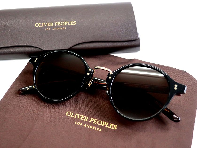 OLIVER PEOPLES オリバーピープルズ 日本製 ICONIC STYLES RESORT COLLECTION 1955 SUN べっ甲 コンビネーションフレーム 偏光レンズ ボストン サングラス 眼鏡 アイウェア 8990S 定価3.9万 ブラック ブラウン 48□24-147▲054▼30811k05