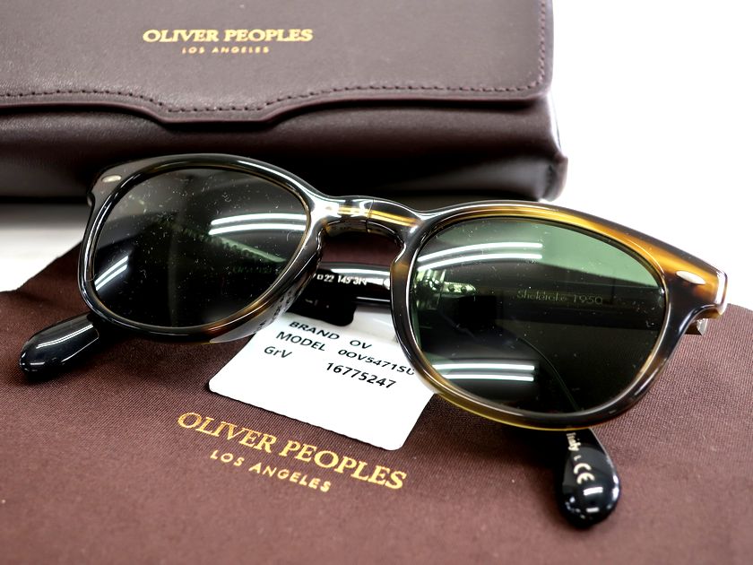 OLIVER PEOPLES オリバーピープルズ イタリア製 Sheldrake 1950 シェルドレイク ボストン ウェリントン フォールディング式 ポラライズドレンズ キーホールブリッジ 折りたたみ サングラス 眼鏡 アイウェア 5471SU 定価5.4万 ブラウン 47□22-145▲054▼30815k08