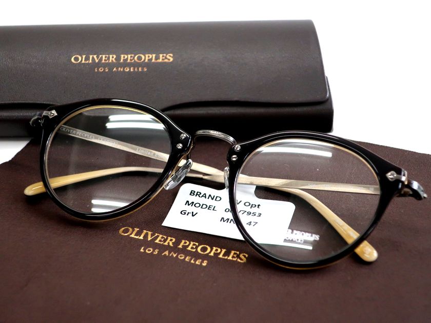 オリバーピープルズ メガネ メンズ OLIVER PEOPLES Limited Edition オリバーピープルズ リミテッドエディション 日本製 505 MN 雅 彫刻デザインメタルテンプル ボストン メガネ 眼鏡 サングラス アイウェア 7953 定価3.4万 ブラウン メタル 47□24-142▲135▼30816k05