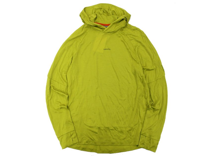 icebreaker アイスブレイカー Men Merino 125 Cool-Lite Sphere LS Hoodie スフィア メリノ ロング スリーブ パーカー IB0A56EU864 ライム M▲040▼31201k07