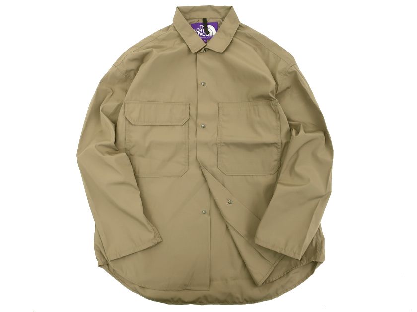 THE NORTH FACE PURPLE LABEL nanamica ザ ノースフェイス パープルレーベル ナナミカ Polyester Wool Ripstop Trail Shirt リップストップ トレイル シャツ NP2308N 定価2.7万 ベージュ M-01 L-02 XL-03▲078▼31207k01