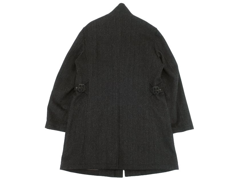 GIVERDYE best selection ジバルディ 大賀 ウール カシミヤ メランジ調 ヘリンボーン ジップアップ スタンドカラー コート 417K8004 グレー M▲055▼40605k01