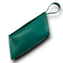 YAHKI ヤーキ HAND BAG W FACE レザー ハンドバッグ クラッチバッグ 鞄 定価1.6万 ブルーグリーン▲030▼50124k01
