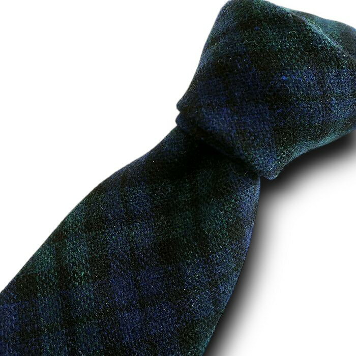 Kent IN TRADITION ケント 日本製 ウール混 チェック柄 ネクタイ グリーン ネイビー▲020▼50129k18