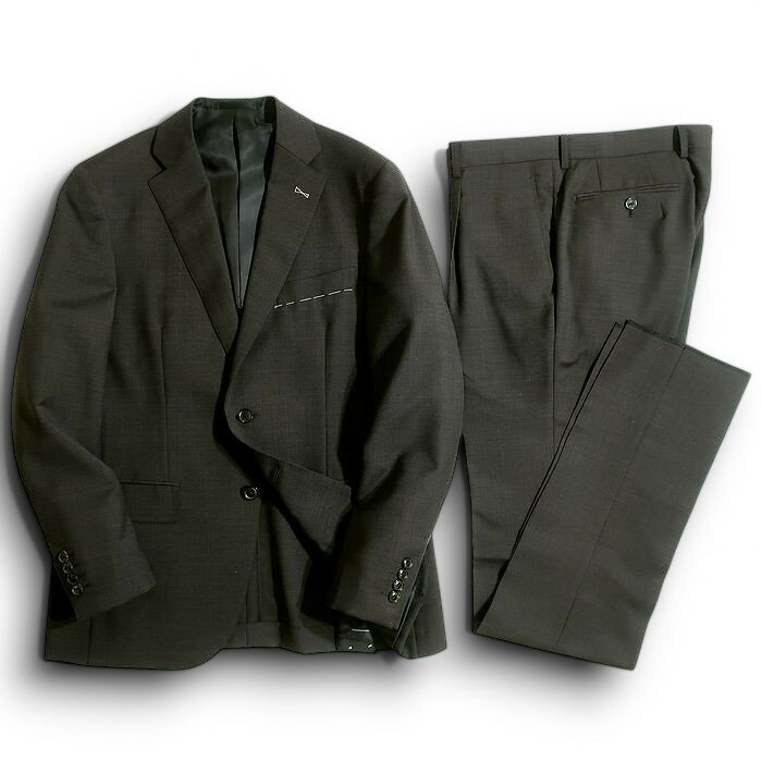 DEGE&SKINNER ディージ&スキナー 大賀 日本製 ウール100% 2B 1タック シングルスーツ ジャケット スラックスパンツ 548A9007 チャコール AB4-01 AB5-02 AB6-03▲074▼50207k08