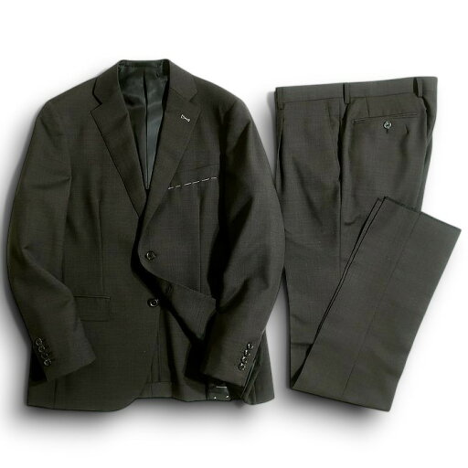 DEGE&SKINNER ディージ&スキナー 大賀 日本製 ウール100% 2B 1タック シングルスーツ ジャケット スラックスパンツ 548A9007 チャコール AB4-01 AB5-02 AB6-03▲074▼50207k08