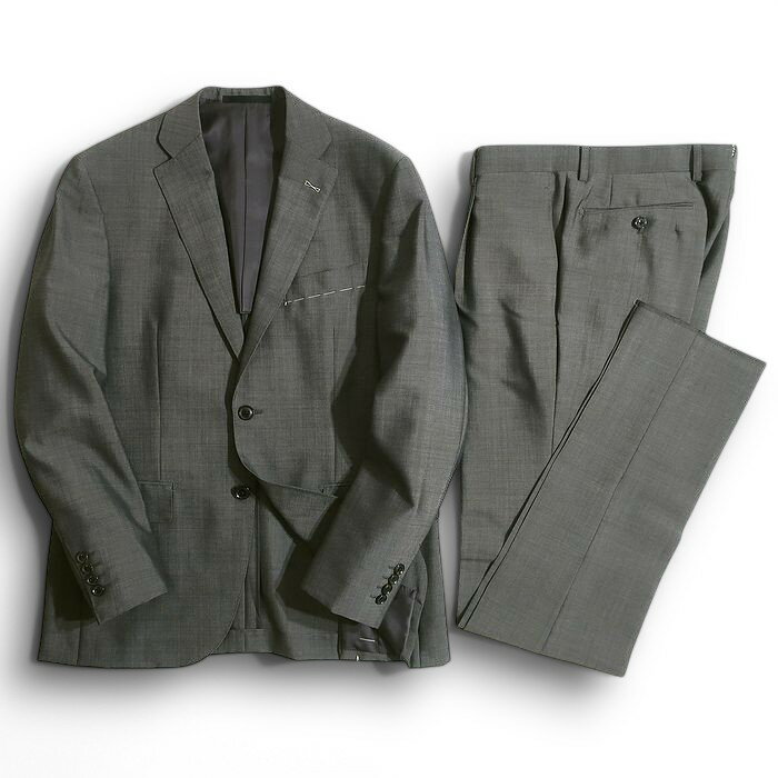 DEGE&SKINNER ディージ&スキナー 大賀 日本製 ウール モヘヤ混 2B 1タック シングルスーツ ジャケット スラックスパンツ 548A9003 グレー AB4-01 AB5-02 AB6-03▲074▼50207k09