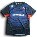 CANTERBURY カンタベリー ラグビー 日本代表モデル JAPAN PRACTICE JERSEY プラクティス プルオーバー 半袖 Tシャツ W37003 ネイビー L▲038▼50224k05