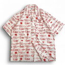 AVIREX アヴィレックス Coca Cola コカコーラ Coke Icon Shirts 総柄 コークアイコン オープンカラーシャツ 783-3123029 定価1.2万 ホワイト M-01 L-02 XL-03 2XL-04▲026▼50401k03