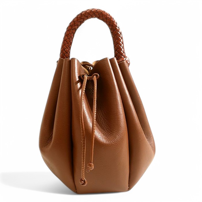 HEREU ヘリュー MOLINA MINI Crossbody モリーナ ミニ レザー クロスボディ ハンドバッグ WBR23MOM1002 定価6.3万 チェスナット Onesize▲096▼50404k03