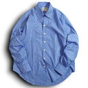 【中古】【新古品・未使用品】CAMISAS MANOLO カミサスマノロ BLUE WHITE STRIPES NORMAL SHIRT ストライプ ノーマル シャツ 24010608 定価4.8万 ブルー ホワイト 48▲193▼50530k04