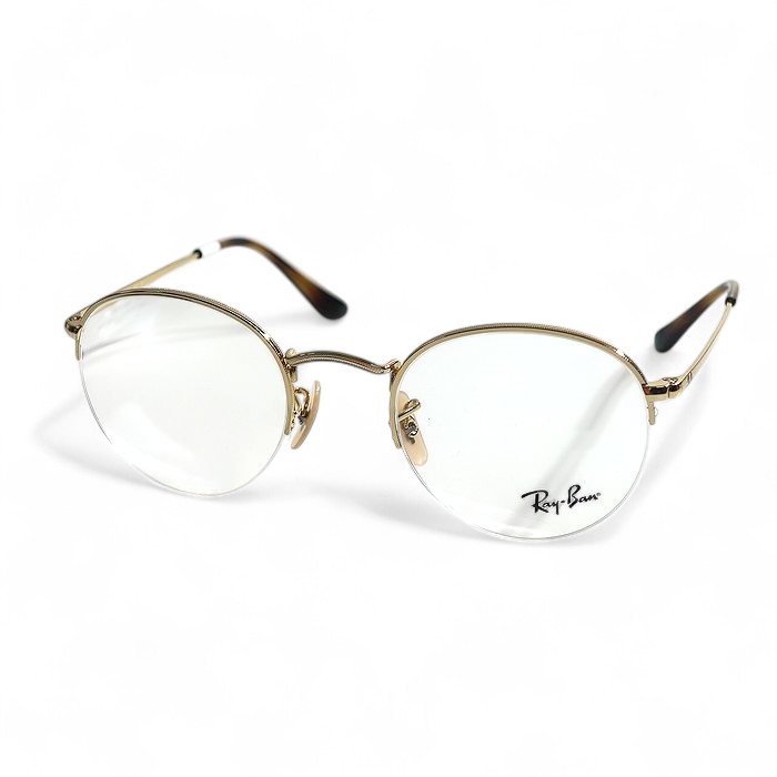 【中古】【新古品・未使用品】Ray Ban レイバン ROUND GAZE メタルコンビネーション ラウンドシェイプ サングラス メガネ 眼鏡 RB3947V 定価2.5万 ゴールド 48□22 140▲053▼50609k15
