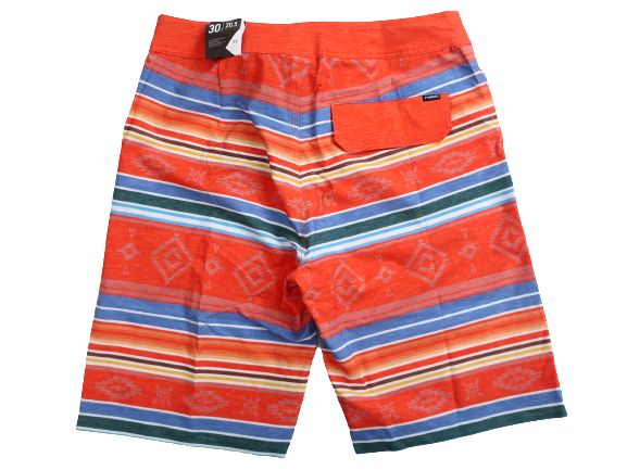 roial ロイアル ネイティブ マルチボーダー 総柄 ストレッチ ボードショーツ サーフパンツ 水着 BS110 レッド 28 30 32▲007▼20524k24
