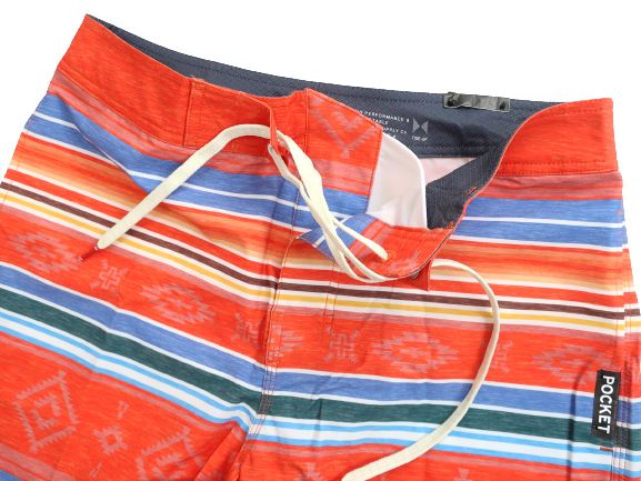 roial ロイアル ネイティブ マルチボーダー 総柄 ストレッチ ボードショーツ サーフパンツ 水着 BS110 レッド 28 30 32▲007▼20524k24