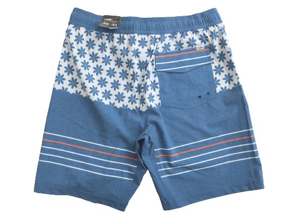 roial ロイアル フラワー ボーダー切替 コットン混 ストレッチ ボードショーツ サーフパンツ 水着 BS114 ネイビー 28-01 30-02▲007▼20526k02