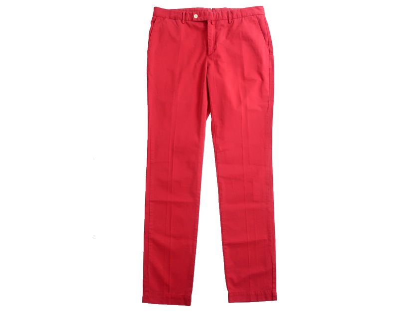 HACKETT LONDON ハケット ロンドン PREMIUM BESPOKE TROUSERS KENSINGTON SLIM ガーメントダイ ストレッチコットン 綿 チノパンツ スラックス HM211622 定1.9万 ペッパーレッド 33L / 40L / 40X ▲013▼20602k06
