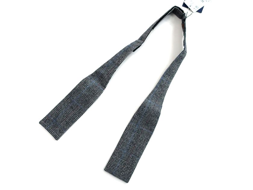 【送料無料 メール便】HACKETT LONDON ハケット ロンドン イタリア製 FOX IN MATERIAL 英国製生地使用 グレンチェック ウール 蝶ネクタイ ボウタイ HM052510 定1.2万 グレー 000▲008▼20602k11