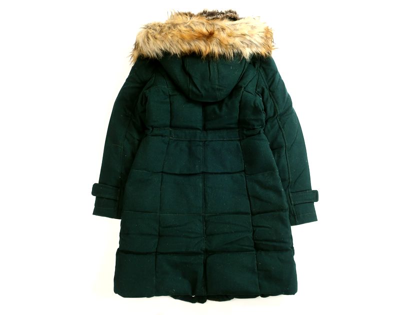 THE NORTH FACE ノースフェイス W'S RANCHERIA LONG DOWN COAT PREMIUM GOOS DOWN メランジ調 ファー付きフーデッド ロングダウンジャケット ダウンコート レディース NYJ1DF88 定5.7万 ダークグリーン 80(S) ▲043▼20607k01