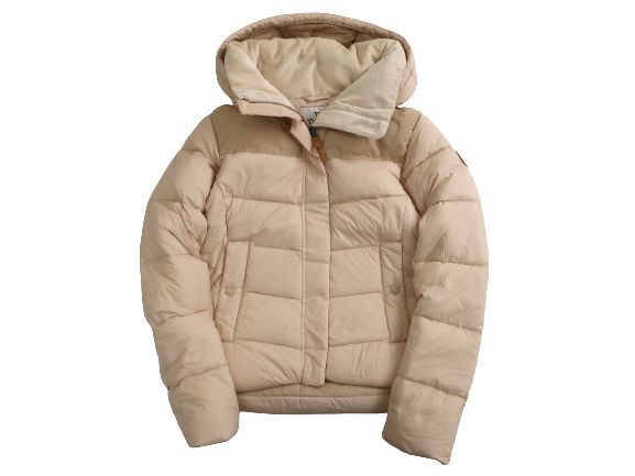 THE NORTH FACE ノースフェイス W'S MAIDA DOWN JACKET PREMIUM GOOSE DOWN フード付 ナイロン ダウンジャケット レディース NYJ1DF81 定2.9万 ベージュ 80(S) ▲043▼20609k01