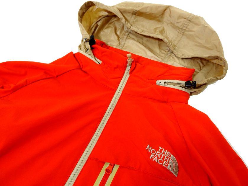 【中古】【新古品・未使用品】THE NORTH FACE ザ ノースフェイス 耐水×防風 フード収納可能 マウンテンジャケット ウインドブレーカー パーカー アウトドア レディース NFJ2LF05 オレンジ 90(S)-01 95(M)-02 100(L)-03▲052▼30512t05