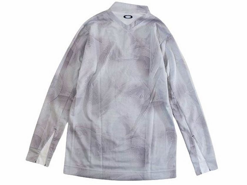 【中古】【新古品・未使用品】OAKLEY オークリー スカル ゴルフ SKULL DELUSIONAL LS MOCK 撥水 トリプルドライカラット 吸汗速乾 ストレッチ ハーフジップ 長袖 モックシャツ ゴルフウェア FOA402849 定価1.4万 ホワイト M▲035▼30601t02