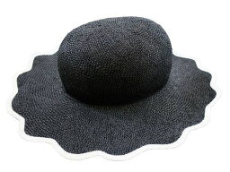 TAH tokyo タア SCALLOPED HAT スカラップハット 帽子 麦わら帽子 天然草木(ケンマ草) マジックテープ式アジャスター付き HT-21SS07 定2.0万 ブラック▲019▼30606t01