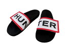 【中古】【新古品・未使用品】HUNTER ハンター イタリア製 WOMENS ORIGINAL SLIDE ロゴ入 ラバー スライドサンダル シャワーサンダル WFD4018EVA 定1.2万 ブラック UK4-01 UK5-02 UK6-03▲011▼30615t06