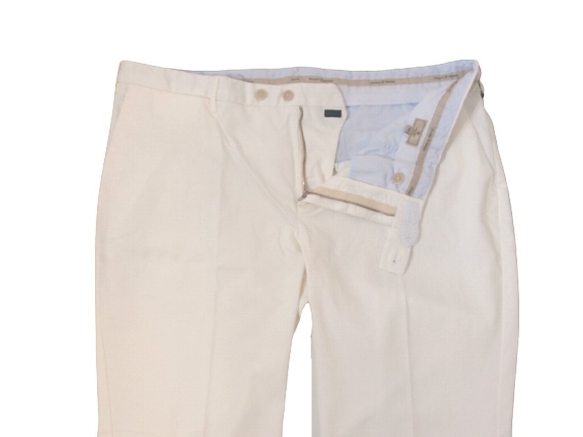 HACKETT LONDON ハケット ロンドン MYF TRICOTINE コットンストレッチ スラックスパンツ HM211422 定価2.6万 ホワイト 28R-01 40R-02▲017▼30418h15