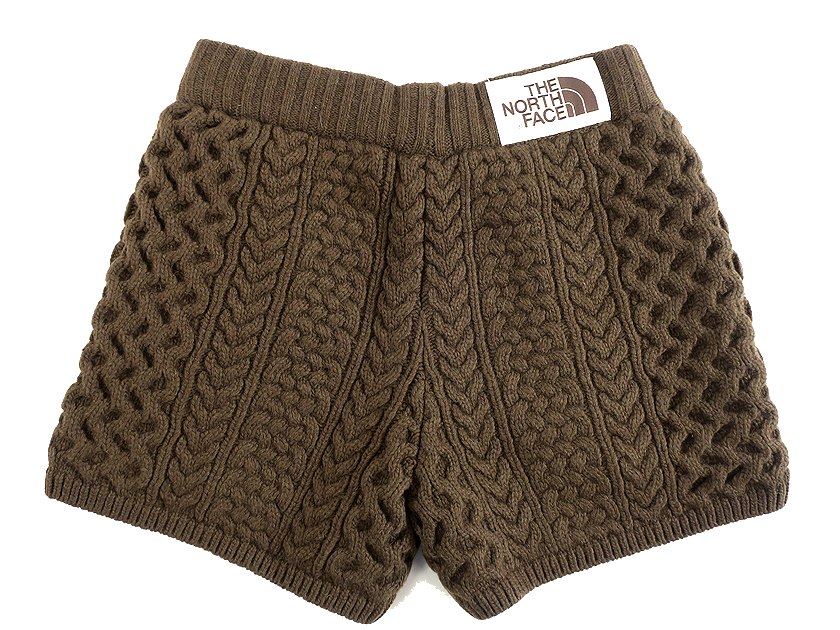 【中古】【新古品・未使用品】THE NORTH FACE ノースフェイス W'S MAYFLE SWEATER SHORTS ケーブルニット ニット ショーツ ショートパンツ レディース NYS6KF80 ブラウン 65(S)▲047▼30427h05