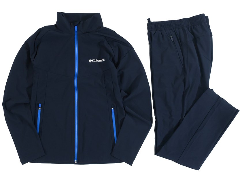 コロンビア Columbia Sportswear コロンビア スポーツウェア アウトドアウェア セットアップ ストレッチ スタンドネック ジップアップ 長袖 ウーブン ジャケット トレーニングウェア YMG104 ネイビー系 85(XS)－01 90(S)-02 105(XL)-03 115(3XL)-04 120(4XL)-05▲031▼30512h07