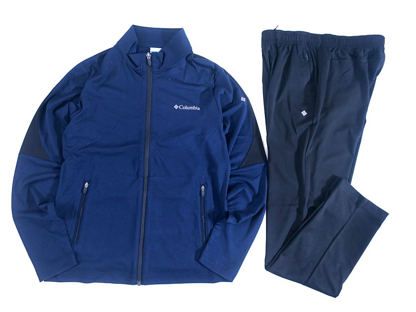 Columbia Sportswear コロンビア スポーツウェア 吸水速乾cotna フルジップジャケット パンツ トラックスーツ セットアップ トレーニングウェア アウトドアウェア レディース YLG914/915 ネイビー×ブラック 90(S)▲031▼3059h06