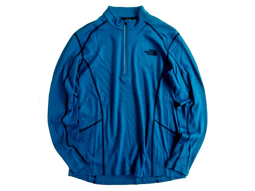 THE NORTH FACE ザ ノースフェイス TECH WOOL テックウール ハーフジップ ストレッチ プルオーバーシャツ カットソー NFT7LH59 ブルー 95(M)-01 105(XL)-02▲047▼30407s09