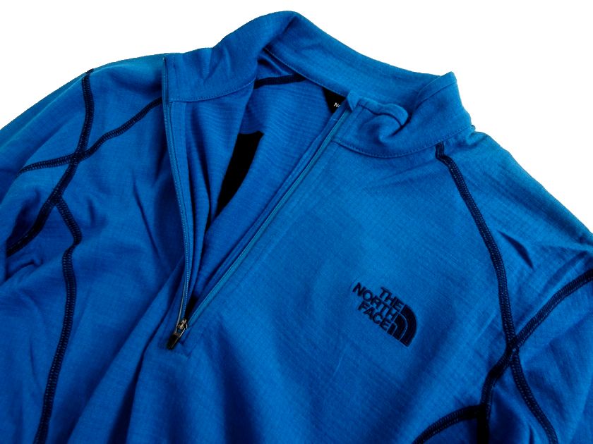 【中古】【新古品・未使用品】THE NORTH FACE ザ ノースフェイス TECH WOOL テックウール ハーフジップ ストレッチ プルオーバーシャツ カットソー NFT7LH59 ブルー 95(M)-01 105(XL)-02▲047▼30407s09