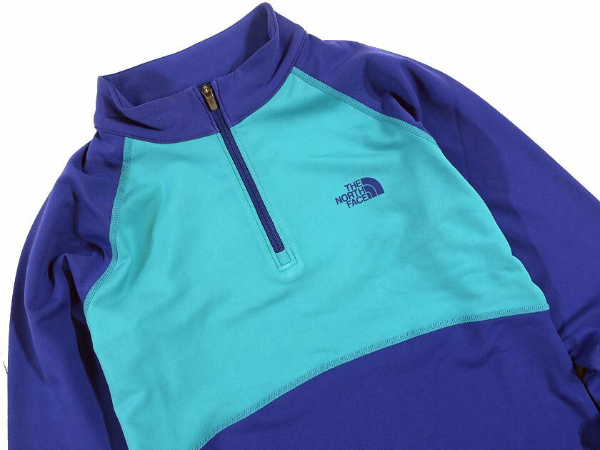 THE NORTH FACE ノースフェイス W'S WARMGEARB L/S ZIP TEE COOLMAX 切替 ハーフジップ プルオーバーシャツ アウトドア レディース NFT7LD94 パープル 80(S)▲043▼30927h13