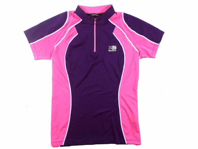 Karrimor カリマー CORETECH UV SHADE 切替 メッシュ ハーフジップ プルオーバー ストレッチ シャツ ウェア 1KAHSM45493 レディース パープル × ピンク 90-01 95-02 ▲010▼30811h09