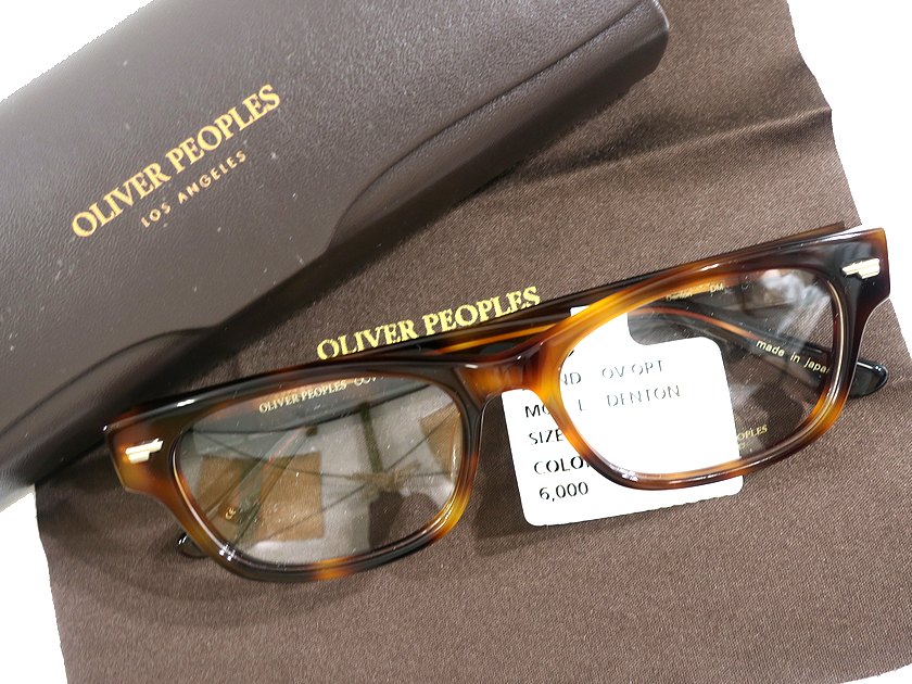 オリバーピープルズ メガネ メンズ OLIVER PEOPLES オリバーピープルズ 日本製 DENTON スクエア 彫金 メガネ 眼鏡 定3.1万 ライトブラウン系▲054▼30620h04