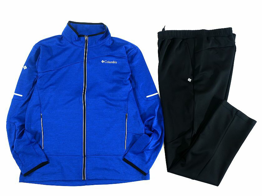 Columbia Sportswear コロンビア スポーツウェア 高耐久ストレッチ フルジップ トラックジャケット イージーパンツ セットアップ トレーニングウェア YMK301/801 ブルー×ブラック 110(2XL)-01 115(3XL)-02 120(4XL)-03 ▲031▼30626h02