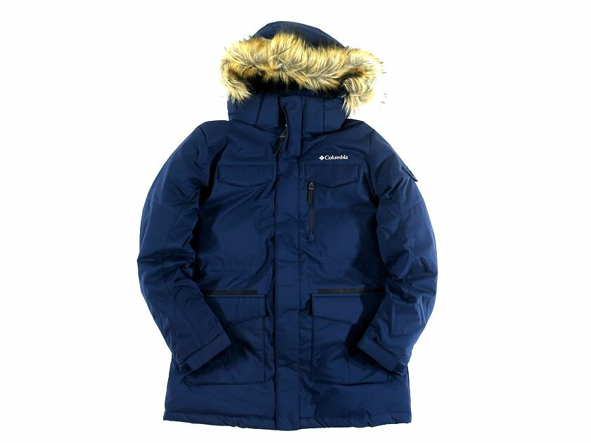 Columbia Sportswear コロンビア DUCK DOWN ダックダウン ダウンジャケット フード ファー付き レディース CW4YLG006 ネイビー 90(S)-01 95(M)-02▲031▼30704h02