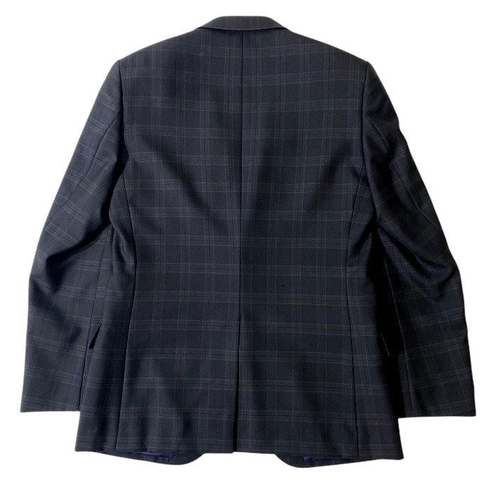 RICHIESTA リキエスタ 大賀 日本製 上質ウール100％ チェック柄 2B シングルスーツ ジャケット パンツ スラックス 187A8828 ブラック グレー AL ▲074▼41127w06