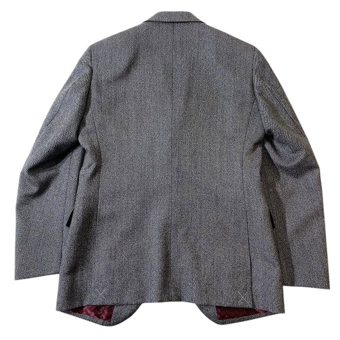 RICHIESTA リキエスタ 大賀 日本製 ウール100％ カラーネップ 段返り3B ワンタック 3ピース シングルスーツ ジャケット ベスト ジレ パンツ スラックス 187C8808 メランジグレー AL ▲074▼50108w02