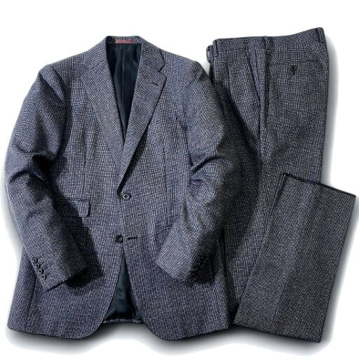GIVERDYE BEST SELECTION ジバルディ 大賀 日本製 ウール100% メランジカラー ハウンドトゥース柄 2B ツータック シングルスーツ ジャケット パンツ スラックス 181A9855 グレー ブラック 40 ▲074▼41224w06 GIVERDYE BEST SELECTION ジバルディ 大賀 日本製 ウール100% メランジカラー ハウンドトゥース柄 2B ツータック シングルスーツ ジャケット パンツ スラックス 181A9855 グレー ブラック 40 ▲074▼41224w06
