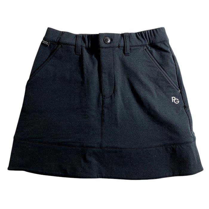 【中古】【新古品・未使用品】PEARLY GATES パーリーゲイツ ゴルフ ダンボールニット スウェット アメコミ風プリント ストレッチ ミニ スカート ゴルフウェア レディース 055-2234614 定価2.9万 ブラック 0-01 1-02 ▲033▼50221w10