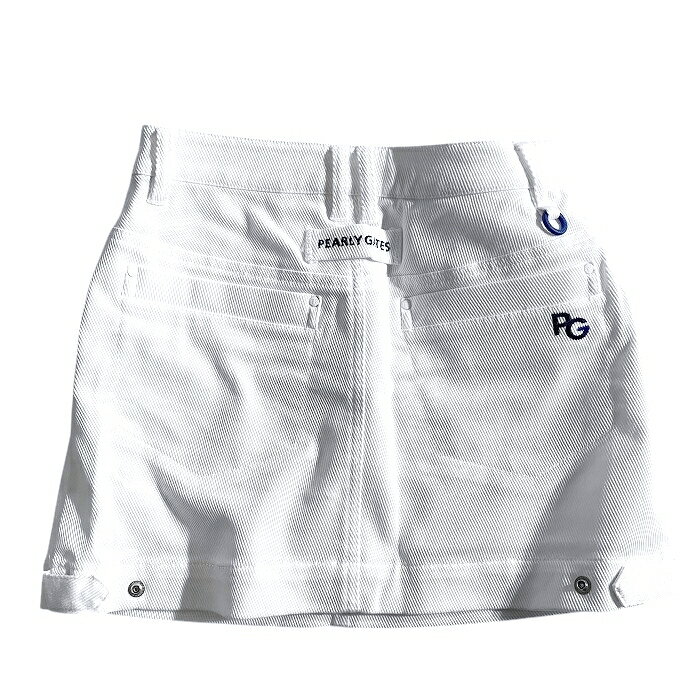 【中古】【新古品・未使用品】PEARLY GATES パーリーゲイツ ゴルフ EXBRID ルアンチンカルゼ 無地 ストレッチ ミニ スカート ゴルフウェア 055-2134202 定価2.6万 ホワイト 00-00 0-01 1-02 ▲029▼50610w07